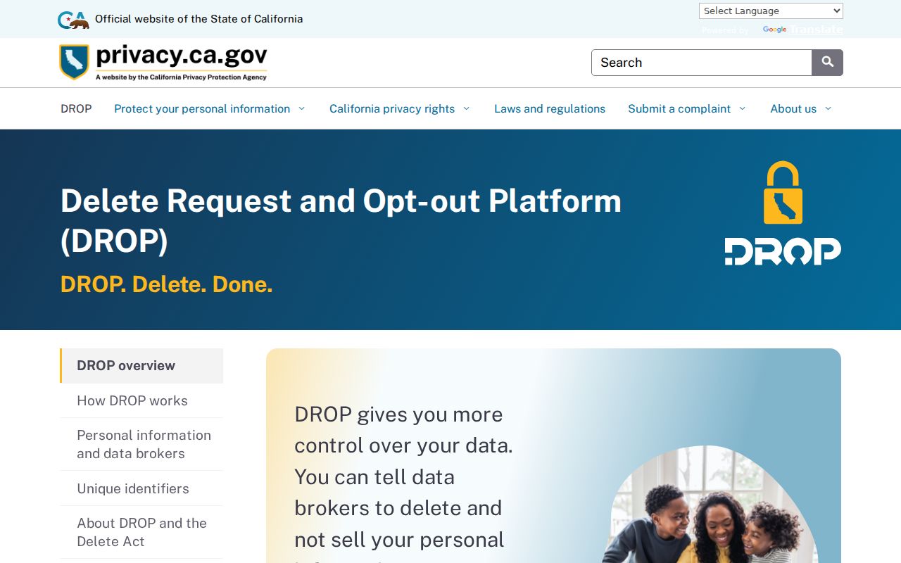 Camarillo residents directory California DROP privacy portal