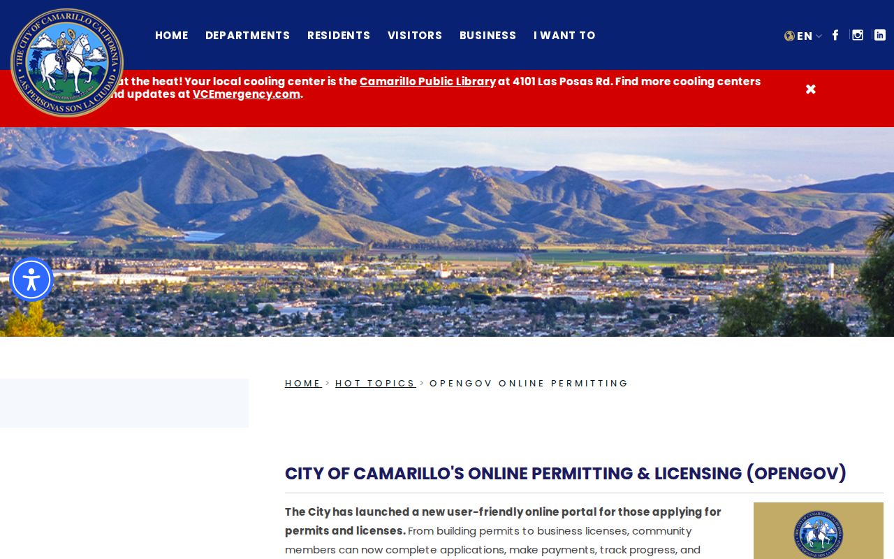 Camarillo street directory current city permitting gateway